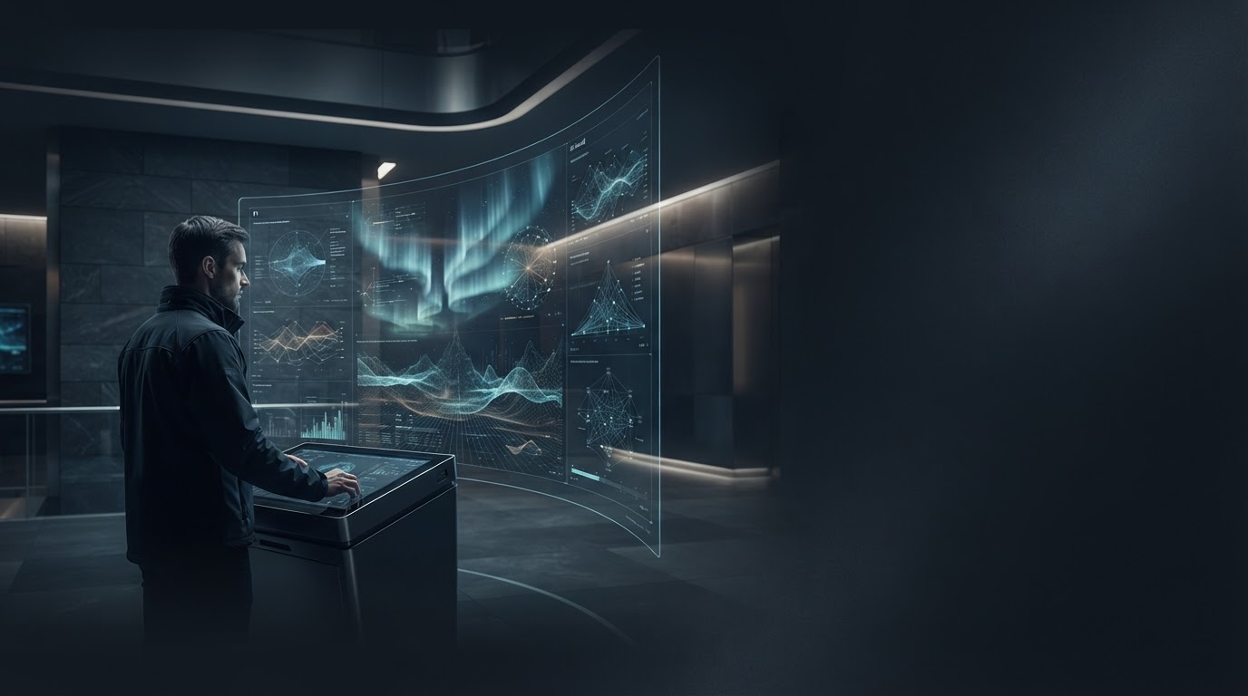 Ehrenvinst AI – visualisointi vakaasta pääoman kasvusta tummalla taustalla